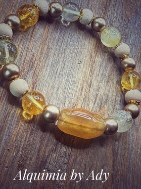 Citrine  summer beaded bracelet + eclectic